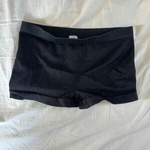 Black Ribbed Comfy Shorts